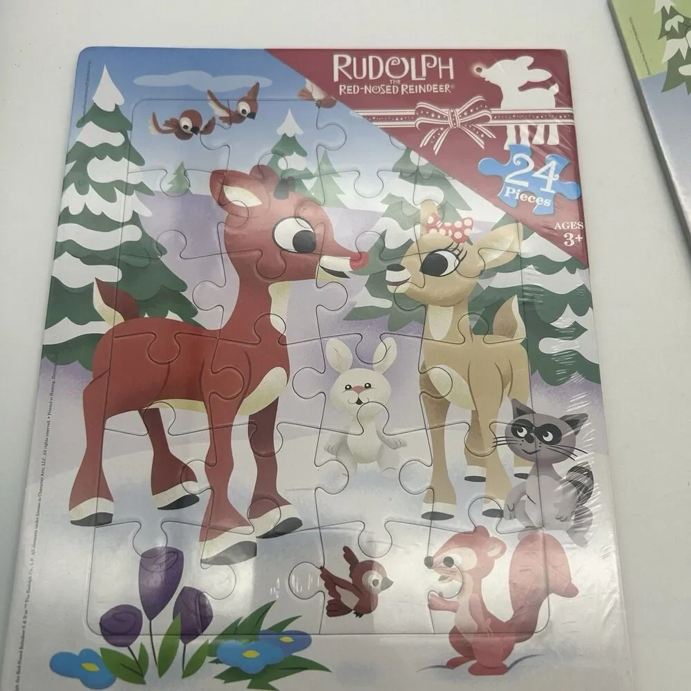 Rudolph Red-Nosed Reindeer 24 Piece Tray Puzzles Lot of 4 Sealed Ages 3+